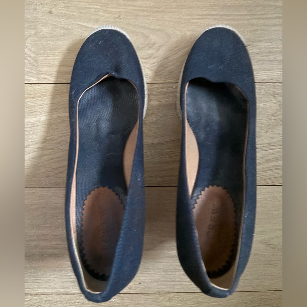 Women's Navy Blue Espadrille Wedges